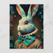 White Rabbit Glitch Briefkaart (Voorkant)