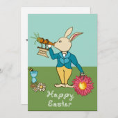 White Rabbit Happy Easter Fabric Font Kaart (Voorkant / Achterkant)