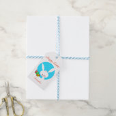 White Rabbit Happy Pasen Cadeaulabel (Met Touw)