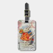 White Rabbit Hearts Alice Classic Bagagelabel (Voorkant verticaal)