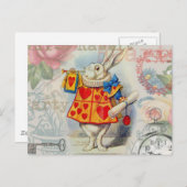 White Rabbit Hearts Alice Classic Briefkaart (Voorkant / Achterkant)