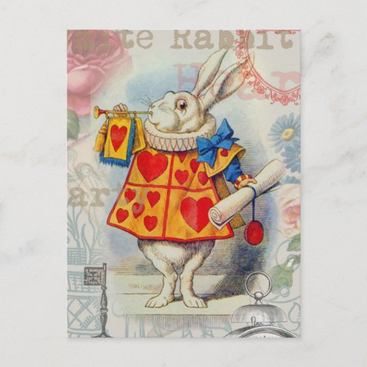 White Rabbit Hearts Alice Classic Briefkaart (Voorkant)