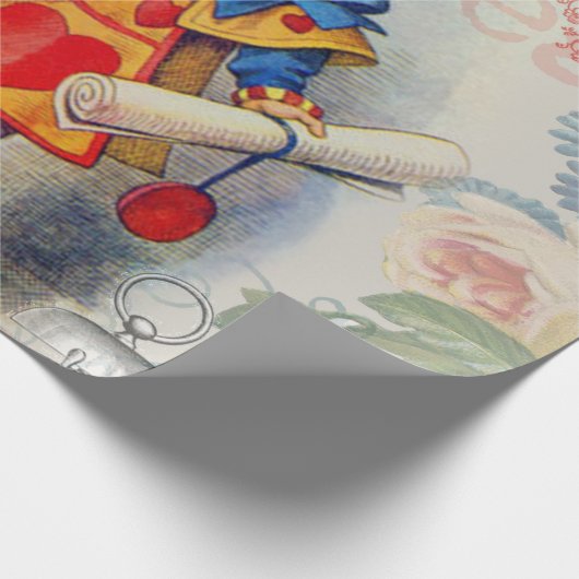 White Rabbit Hearts Alice Classic Cadeaupapier (Hoek)