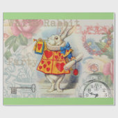 White Rabbit Hearts Alice Classic Cadeaupapier (Vlak)