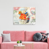 White Rabbit Hearts Alice Classic Canvas Afdruk (Insitu (Woonkamer))
