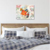 White Rabbit Hearts Alice Classic Canvas Afdruk (Insitu (Slaapkamer))