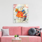 White Rabbit Hearts Alice Classic Canvas Afdruk (Insitu (Woonkamer))
