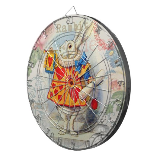 White Rabbit Hearts Alice Classic Dartbord (Voorkant Rechts)