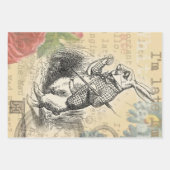 White Rabbit Hearts Alice Classic Inpakpapier Vel (Voorkant 2)