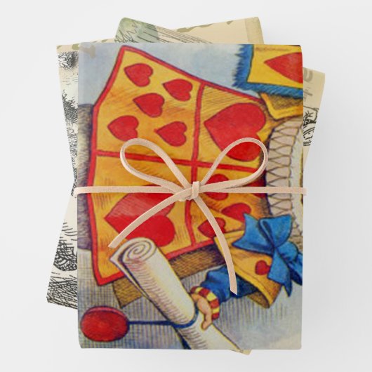 White Rabbit Hearts Alice Classic Inpakpapier Vel (In situ)