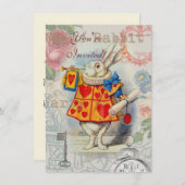 White Rabbit Hearts Alice Classic Kaart (Voorkant / Achterkant)