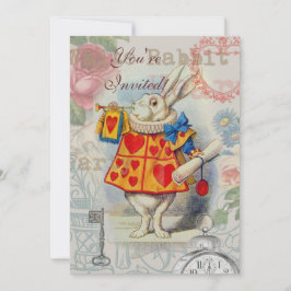 White Rabbit Hearts Alice Classic Kaart