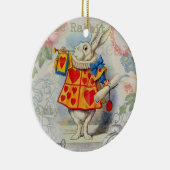 White Rabbit Hearts Alice Classic Keramisch Ornament (Rechts)