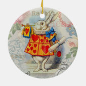 White Rabbit Hearts Alice Classic Keramisch Ornament (Achterkant)