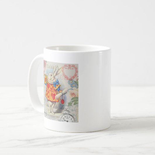 White Rabbit Hearts Alice Classic Koffiemok (Voorkant links)