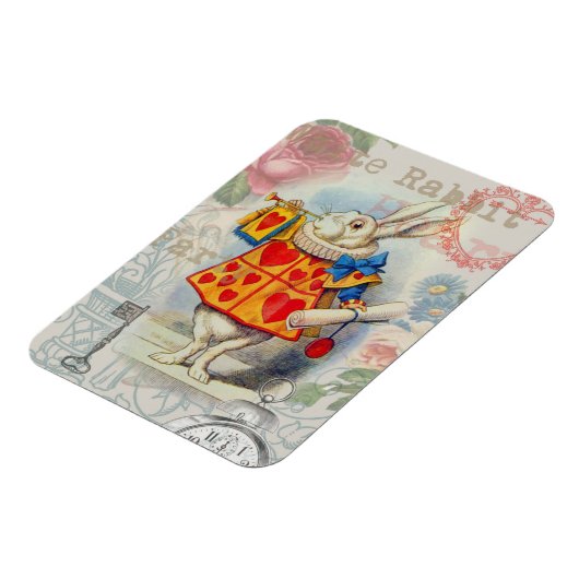 White Rabbit Hearts Alice Classic Magneet (Linkerzijde)