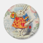White Rabbit Hearts Alice Classic Magneet (Voorkant)