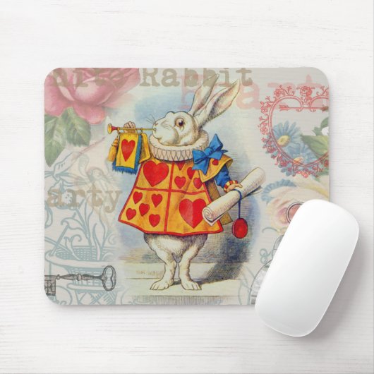 White Rabbit Hearts Alice Classic Muismat (Met muis)