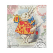 White Rabbit Hearts Alice Classic Notitieblok (Voorkant)