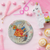 White Rabbit Hearts Alice Classic Papieren Bordje (Feest)