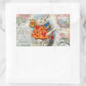 White Rabbit Hearts Alice Classic Rechthoekige Sticker (Tas)