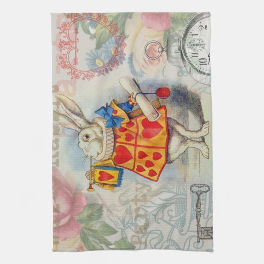 White Rabbit Hearts Alice Classic Theedoek (Verticaal)