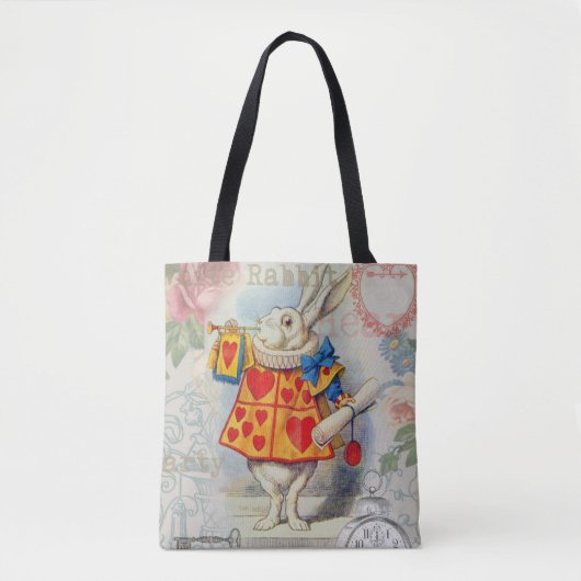 White Rabbit Hearts Alice Classic Tote Bag (Voorkant)