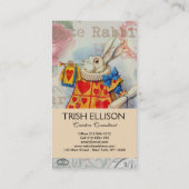 White Rabbit Hearts Alice Classic Visitekaartje (Achterkant)