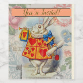 White Rabbit Hearts Alice Classic Wijn Etiket (Enkel label)