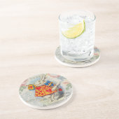 White Rabbit Hearts Alice Classic Zandsteen Onderzetter (Zijkant)