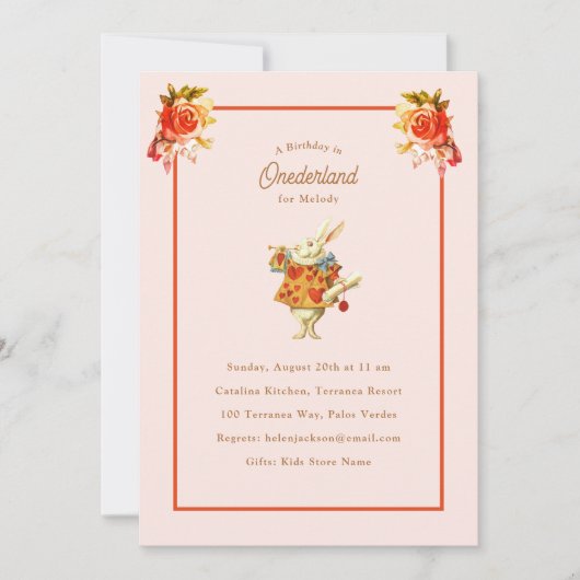 White Rabbit Herald Alice in Nederland Verjaardag Kaart (Voorkant)