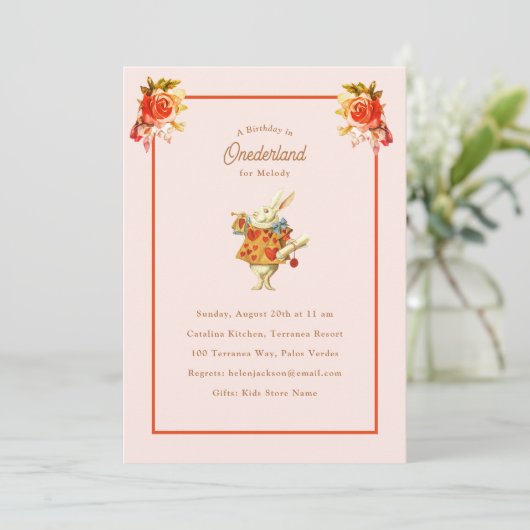 White Rabbit Herald Alice in Nederland Verjaardag Kaart (Staand voorkant)