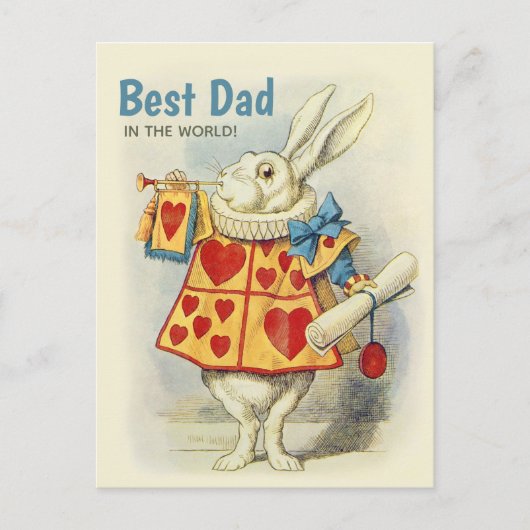 White Rabbit herald Best dad in the world CC1124 Briefkaart (Voorkant)