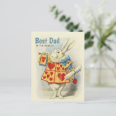 White Rabbit herald Best dad in the world CC1124 Briefkaart (Staand voorkant)