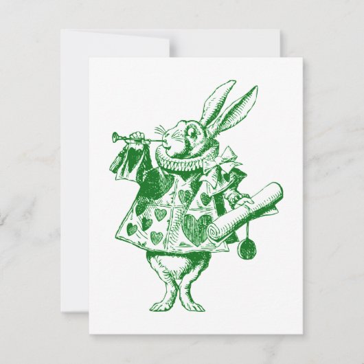 White Rabbit Herald Green Prom Bid Kaart (Voorkant)