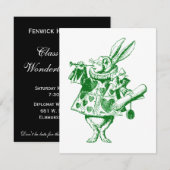White Rabbit Herald Green Prom Bid Kaart (Voorkant / Achterkant)