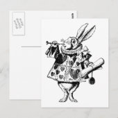 White Rabbit Herald Inked Black Briefkaart (Voorkant / Achterkant)