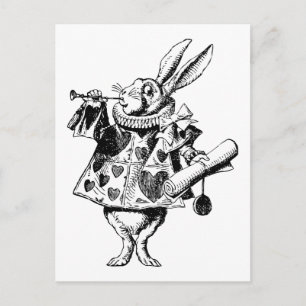 White Rabbit Herald Inked Black Briefkaart