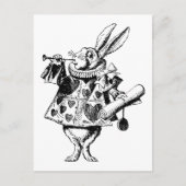 White Rabbit Herald Inked Black Briefkaart (Voorkant)