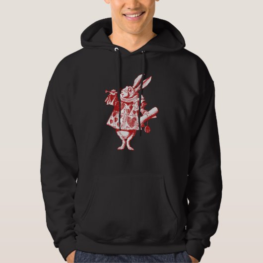 White Rabbit Herald Inked Red Hoodie (Voorkant)
