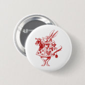 White Rabbit Herald Inked Red Ronde Button 5,7 Cm (Voorkant /achterkant)