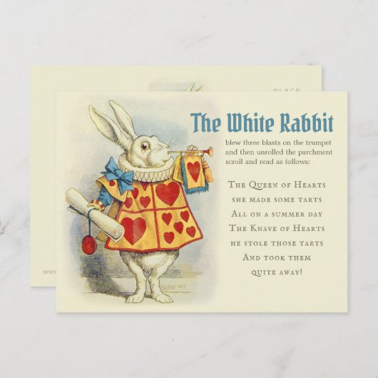 White Rabbit herald John Tenniel CC1125 Fairytale Briefkaart (Voorkant / Achterkant)