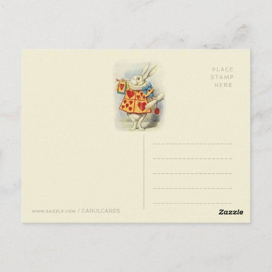 White Rabbit herald John Tenniel CC1125 Fairytale Briefkaart (Achterkant)