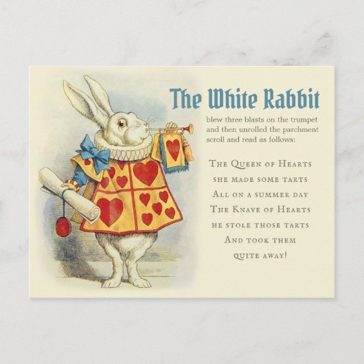 White Rabbit herald John Tenniel CC1125 Fairytale Briefkaart (Voorkant)