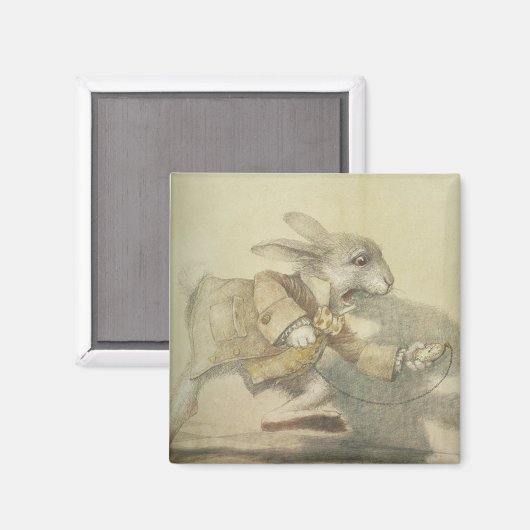  White Rabbit Illustration Magneet (Voorkant / Achterkant)