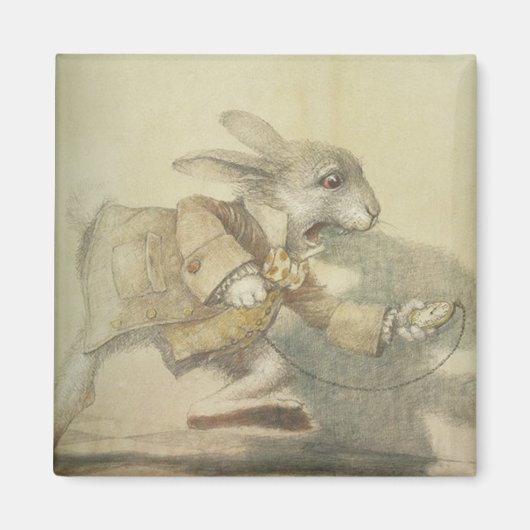  White Rabbit Illustration Magneet (Voorkant)