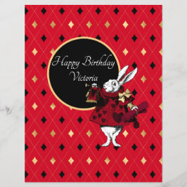 White Rabbit in Red Birthday Scrapbook Paper