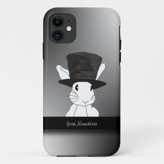 White Rabbit in Top Hat iPhone 5 Hoesje (Achterkant)