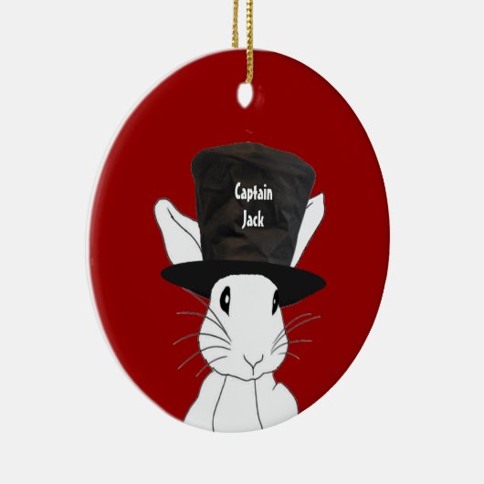 White Rabbit in Top Hat Ornament (Rechts)