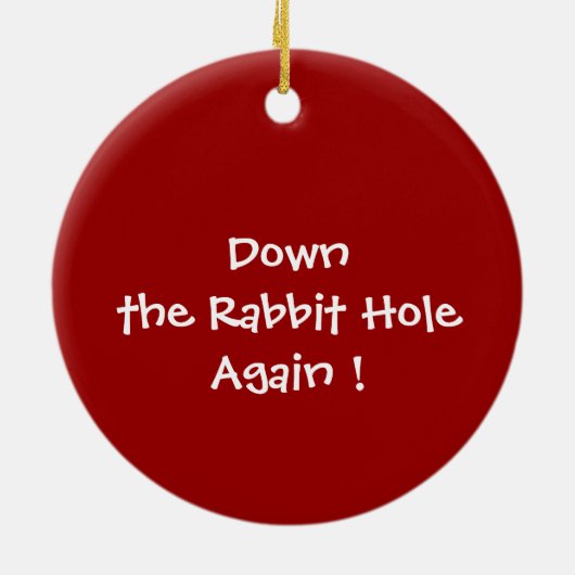 White Rabbit in Top Hat Ornament (Achterkant)